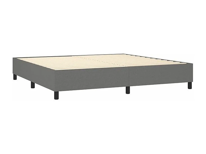Sommier à lattes de lit et matelas et LED Gris foncé 200x200