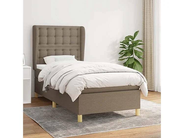 Sommier à lattes de lit avec matelas Taupe 80x200 Tissu