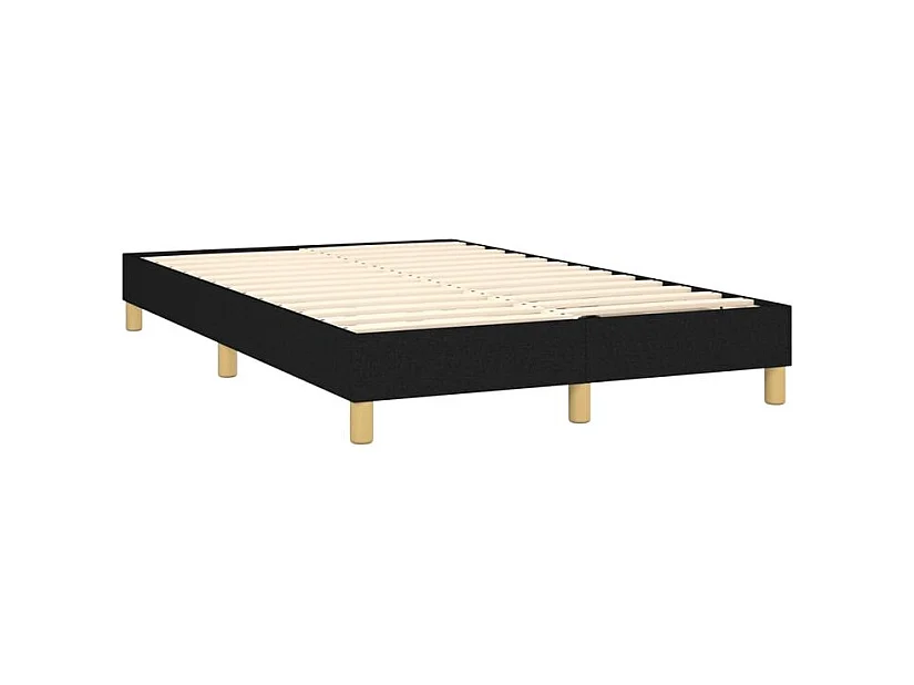 Sommier à lattes de lit avec matelas LED Noir 120x200 Tissu