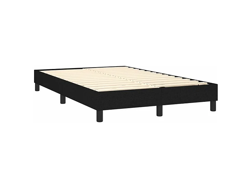 Sommier à lattes de lit avec matelas LED Noir 120x200 Tissu