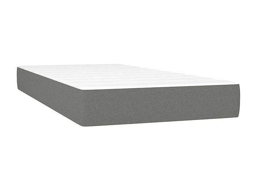 Sommier à lattes de lit et matelas Gris foncé 90x190 Tissu
