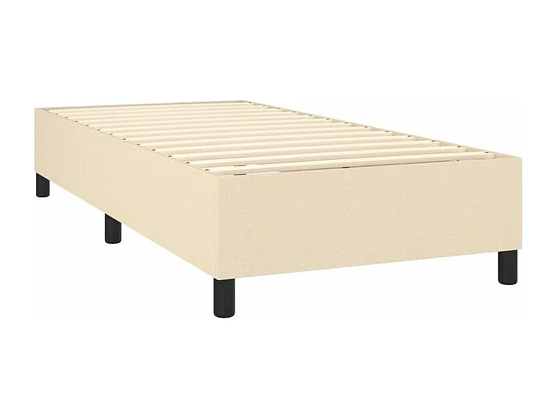 Sommier à lattes de lit et matelas et LED Crème 90x190 Tissu