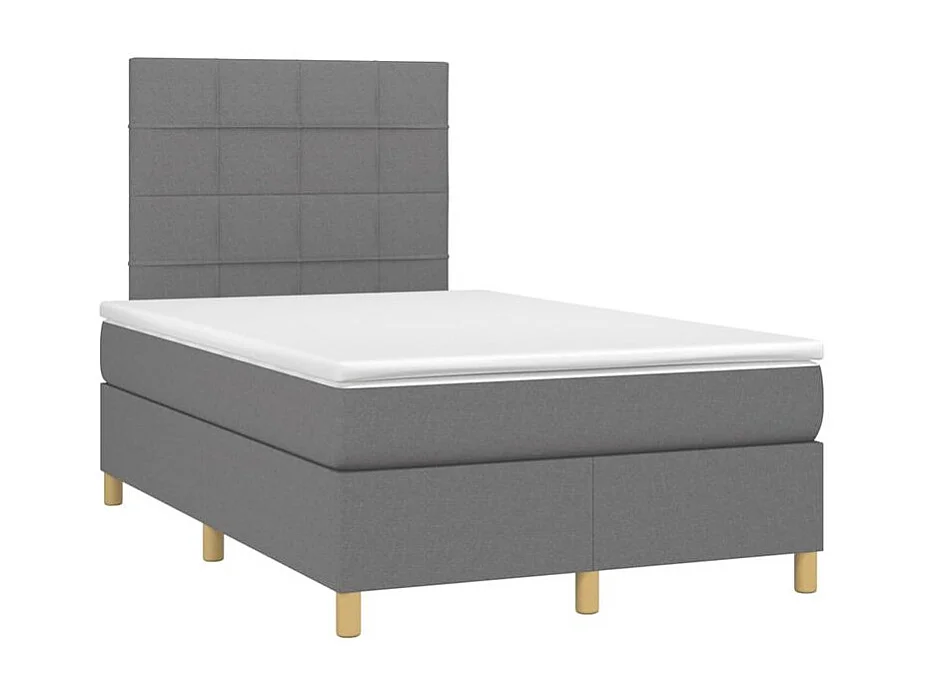 Sommier à lattes de lit avec matelas Gris foncé 120x200 Tissu