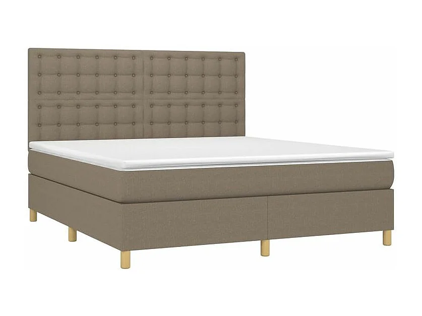 Sommier à lattes de lit avec matelas Taupe 160x200 Tissu