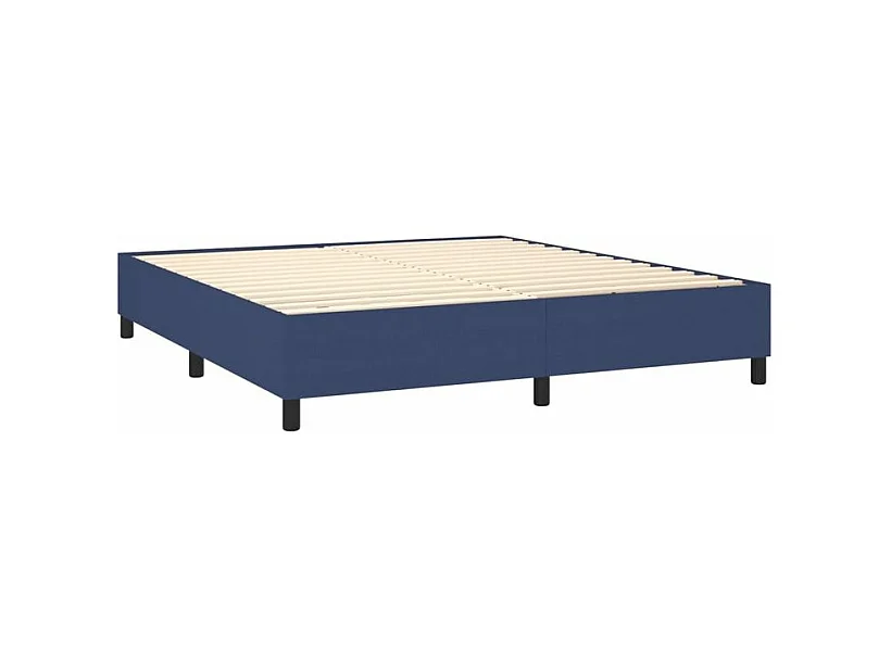 Sommier à lattes de lit avec matelas Bleu 180x200 Tissu