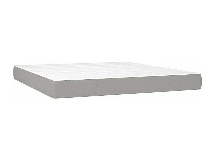 Sommier à lattes de lit et matelas et LED Gris clair 180x200