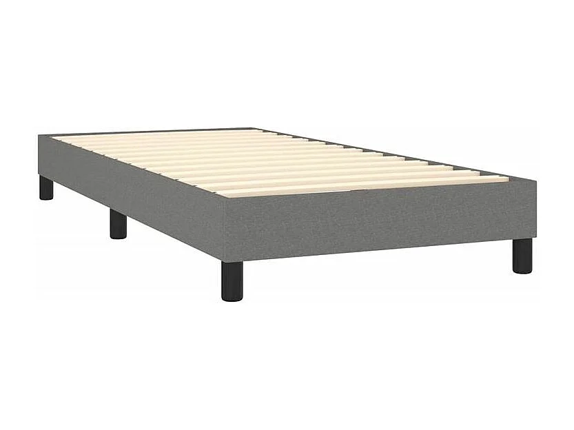 Sommier à lattes de lit et matelas et LED Gris foncé 100x200