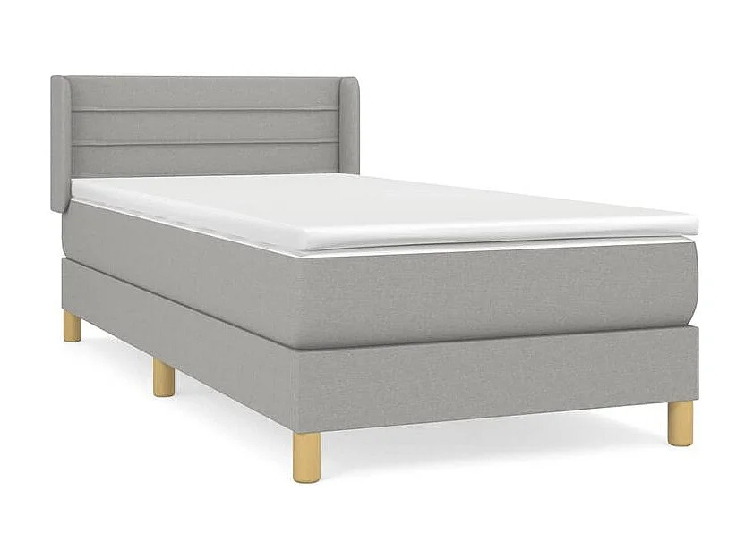 Sommier à lattes de lit avec matelas Gris clair 80x200 Tissu