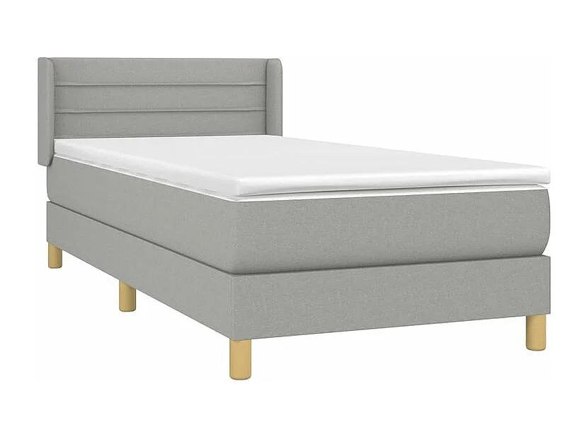 Sommier à lattes de lit avec matelas Gris clair 80x200 Tissu