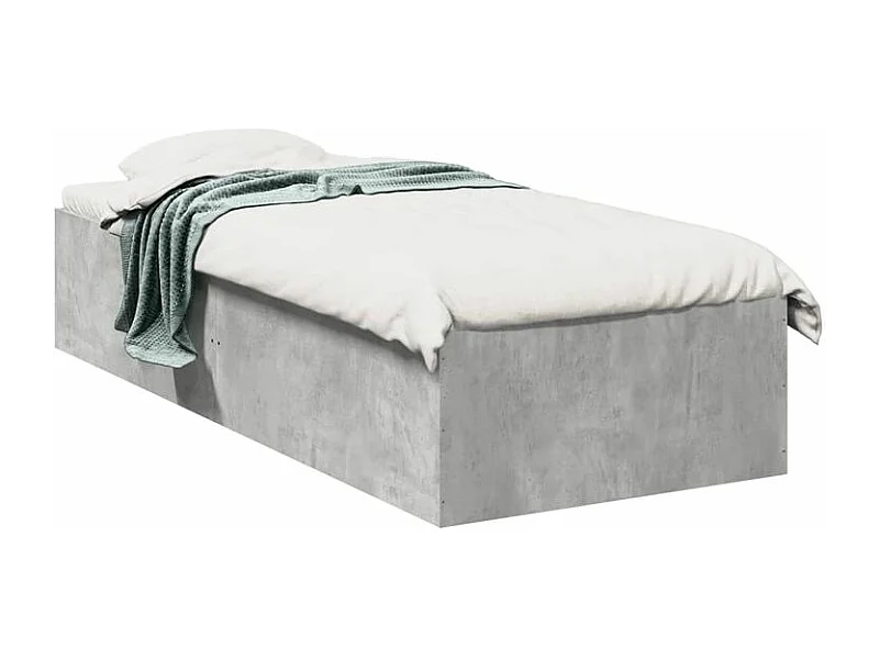 Cadre de lit gris béton 100x200 bois d'ingénierie
