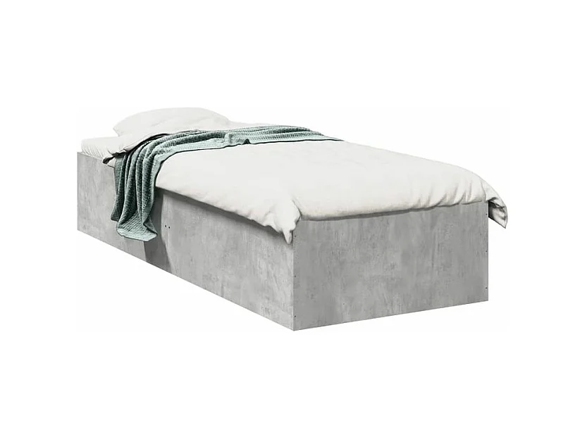 Cadre de lit gris béton 100x200 bois d'ingénierie