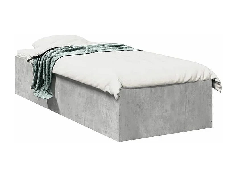Cadre de lit gris béton 100x200 bois d'ingénierie