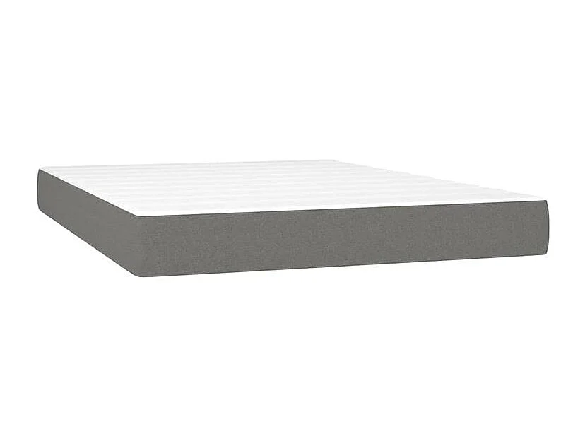 Sommier à lattes de lit avec matelas Gris foncé 140x190 Tissu
