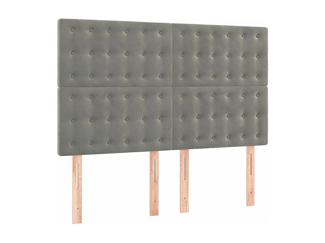 Sommier à lattes de lit et matelas Gris clair 140x190 Velours