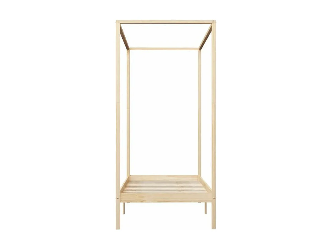 Lit à baldaquin pin massif clair Badat 100x200