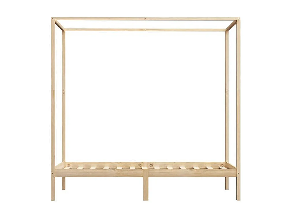 Lit à baldaquin pin massif clair Badat 100x200