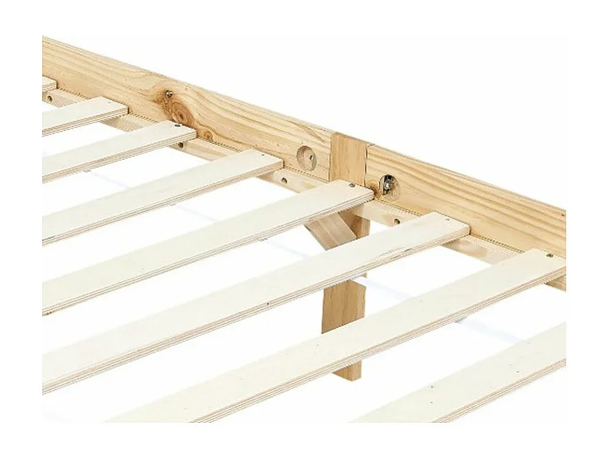 Lit à baldaquin pin massif clair Badat 100x200