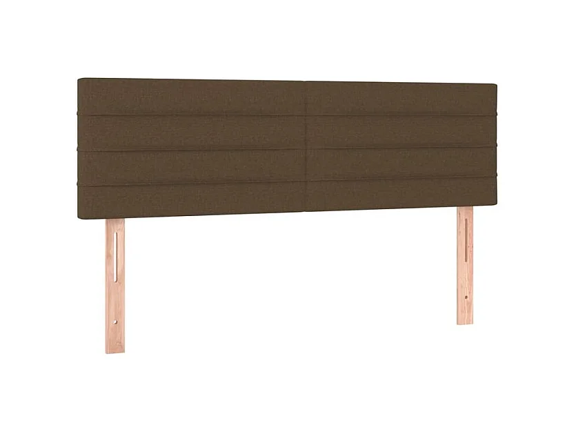 vidaXL Cama box spring con colchón LED tela marrón oscuro 140x200 cm
