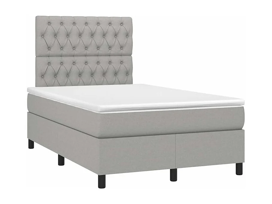 Sommier à lattes de lit avec matelas Gris clair 120x200 Tissu