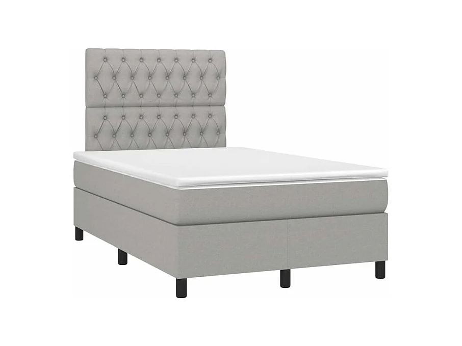 Boxspring met matras stof lichtgrijs 120x200 cm