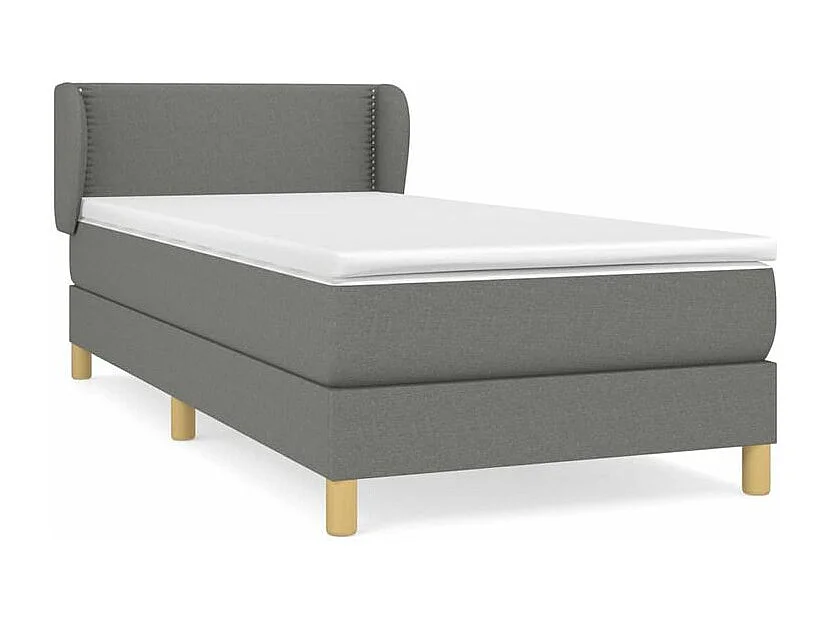 Sommier à lattes de lit avec matelas Gris foncé 80x200 Tissu