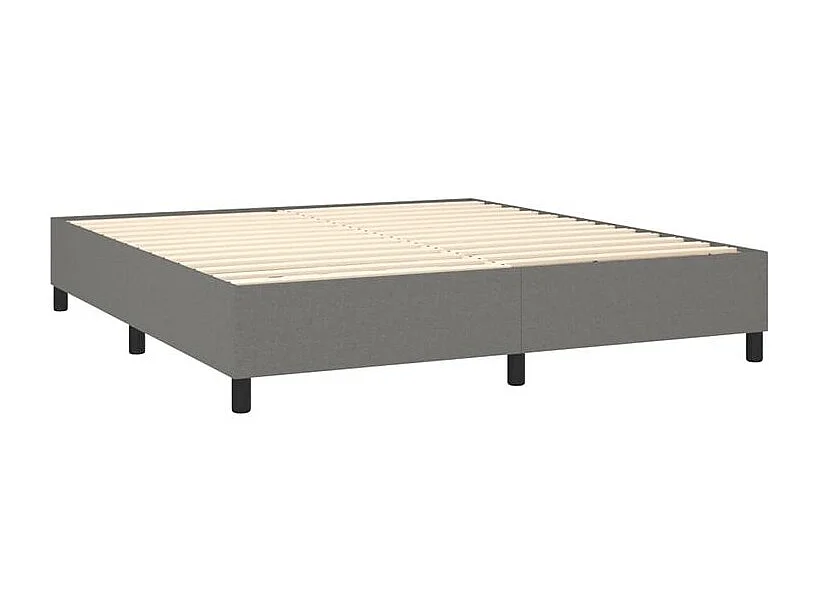 Sommier à lattes de lit avec matelas Gris foncé 160x200 Tissu