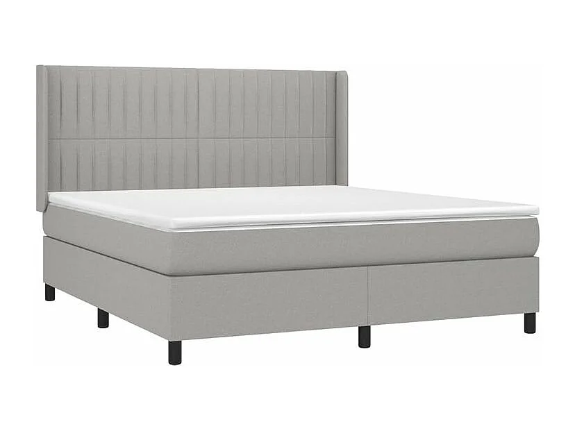 Sommier à lattes de lit matelas LED Gris clair 160x200 Tissu