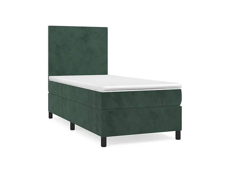 Sommier à lattes de lit et matelas Vert foncé 80x200 Velours