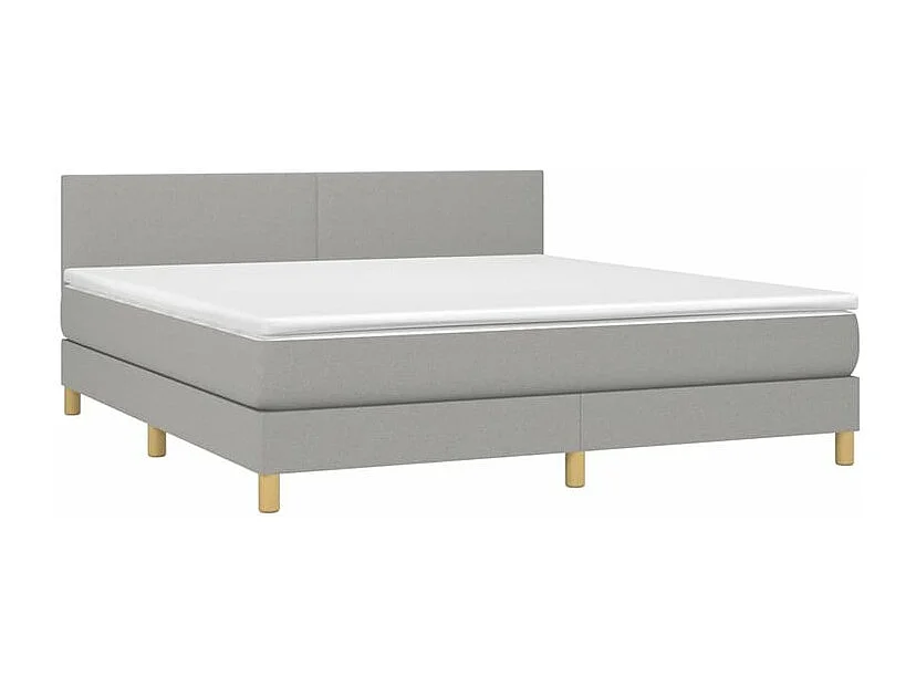 Sommier à lattes de lit et matelas et LED Gris clair 180x200