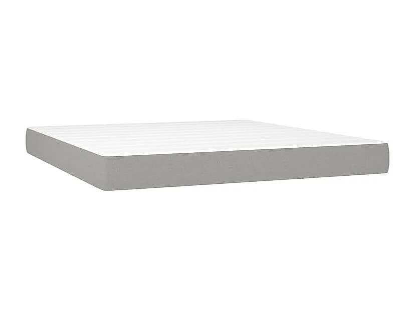 Sommier à lattes de lit et matelas et LED Gris clair 180x200