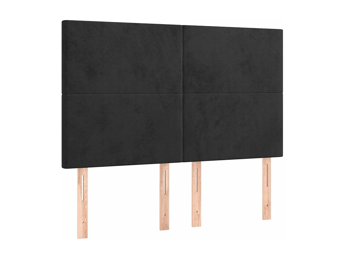 Sommier à lattes de lit et matelas LED Noir 140x200 Velours