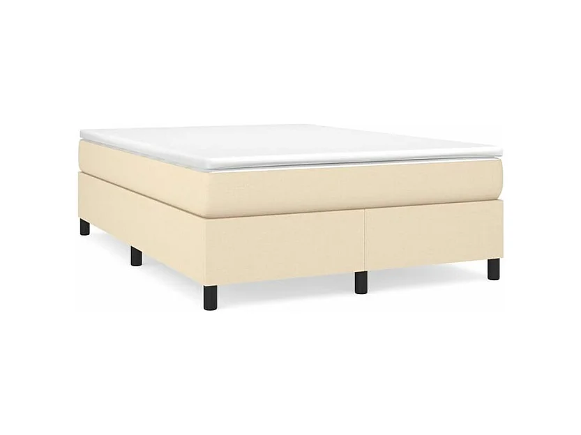 Sommier à lattes de lit avec matelas Crème 140x200 Tissu