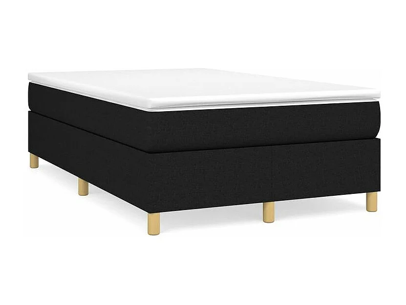 Sommier à lattes de lit avec matelas Noir 120x200 Tissu