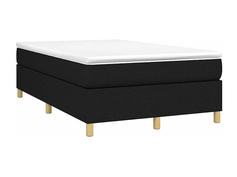 Sommier à lattes de lit avec matelas Noir 120x200 Tissu