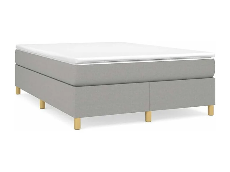 Sommier à lattes de lit avec matelas Gris clair 140x190 Tissu