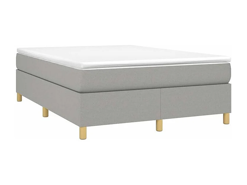 Sommier à lattes de lit avec matelas Gris clair 140x190 Tissu