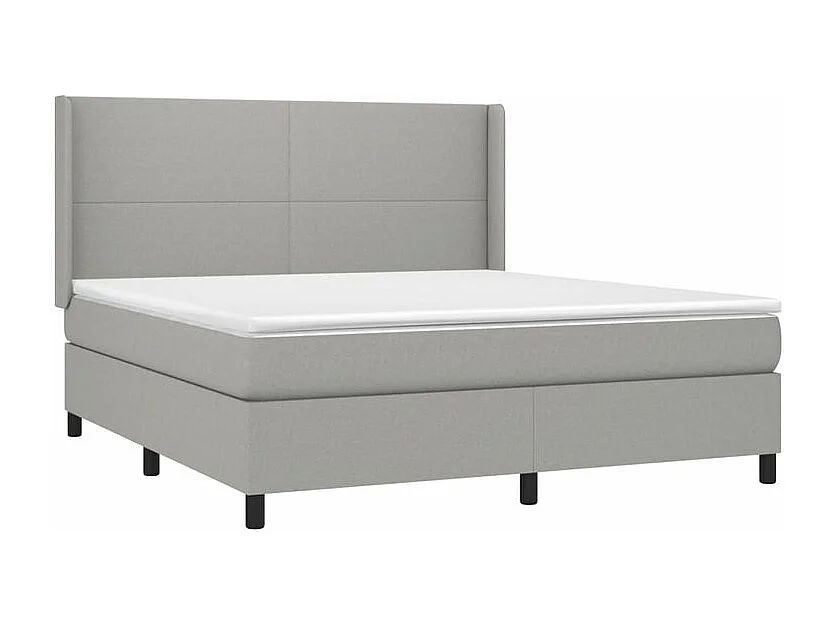 Sommier à lattes de lit avec matelas Gris clair 160x200 Tissu