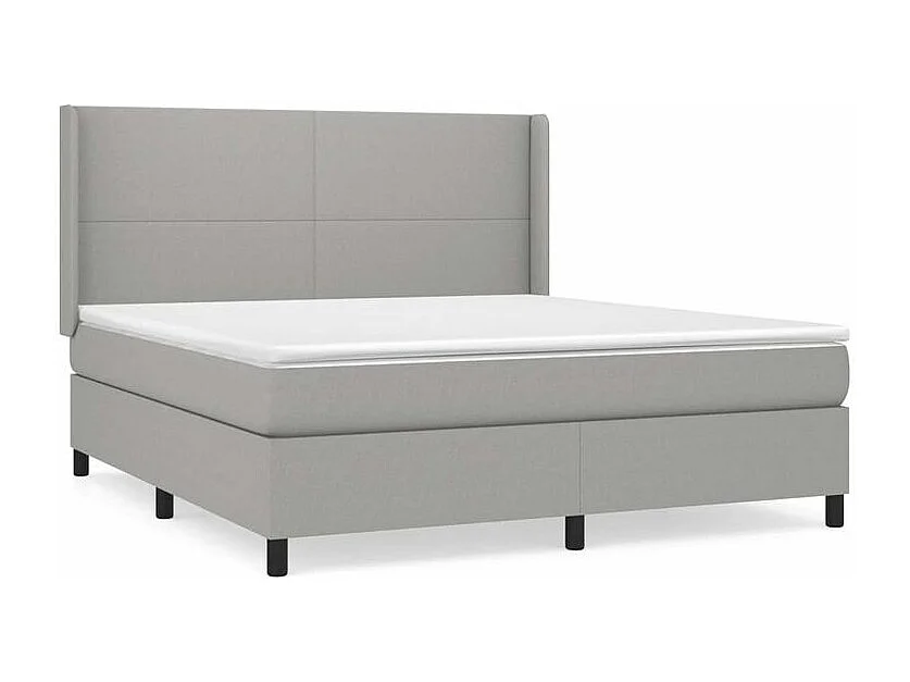 Sommier à lattes de lit avec matelas Gris clair 160x200 Tissu
