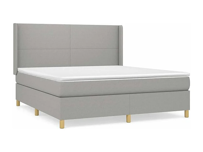 Sommier à lattes de lit avec matelas Gris clair 180x200 Tissu