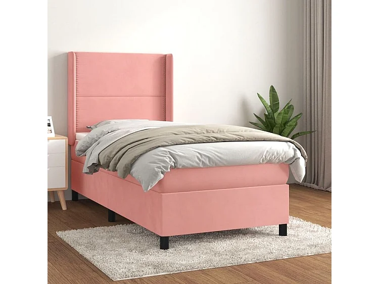 Sommier à lattes de lit avec matelas Rose 90x200 Velours