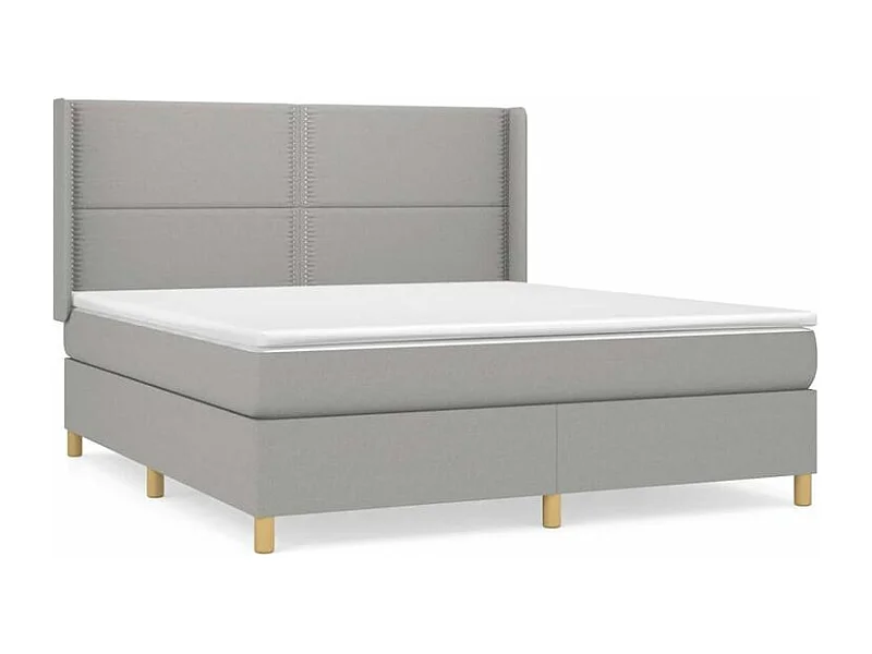 Sommier à lattes de lit avec matelas Gris clair 180x200 Tissu