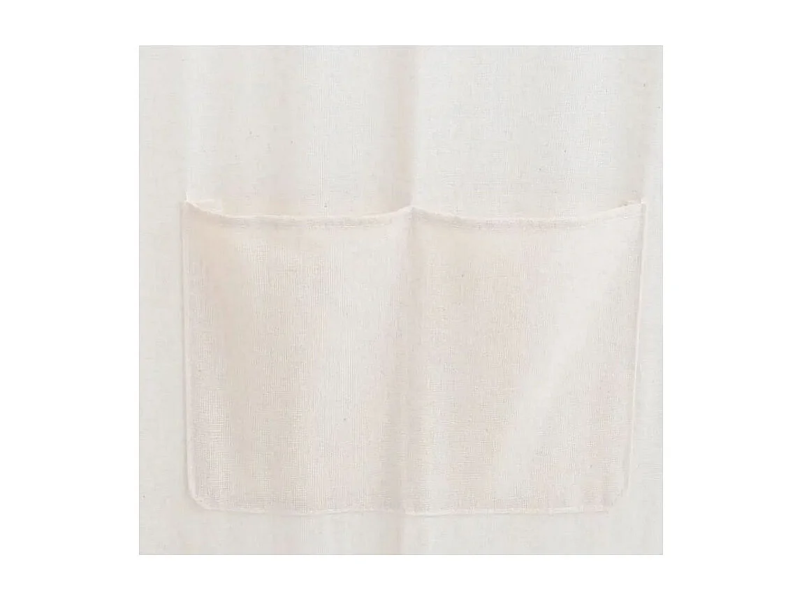 Paravent 5 volets bois et tissu blanc Karen