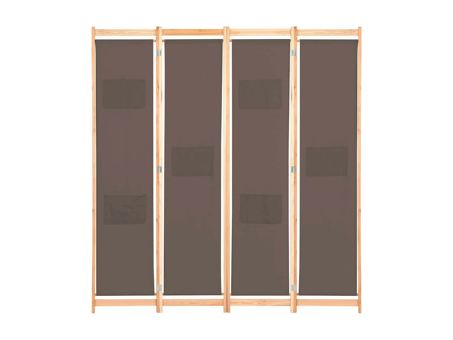 Cloison de séparation 4 panneaux Marron 160x170x4 Tissu