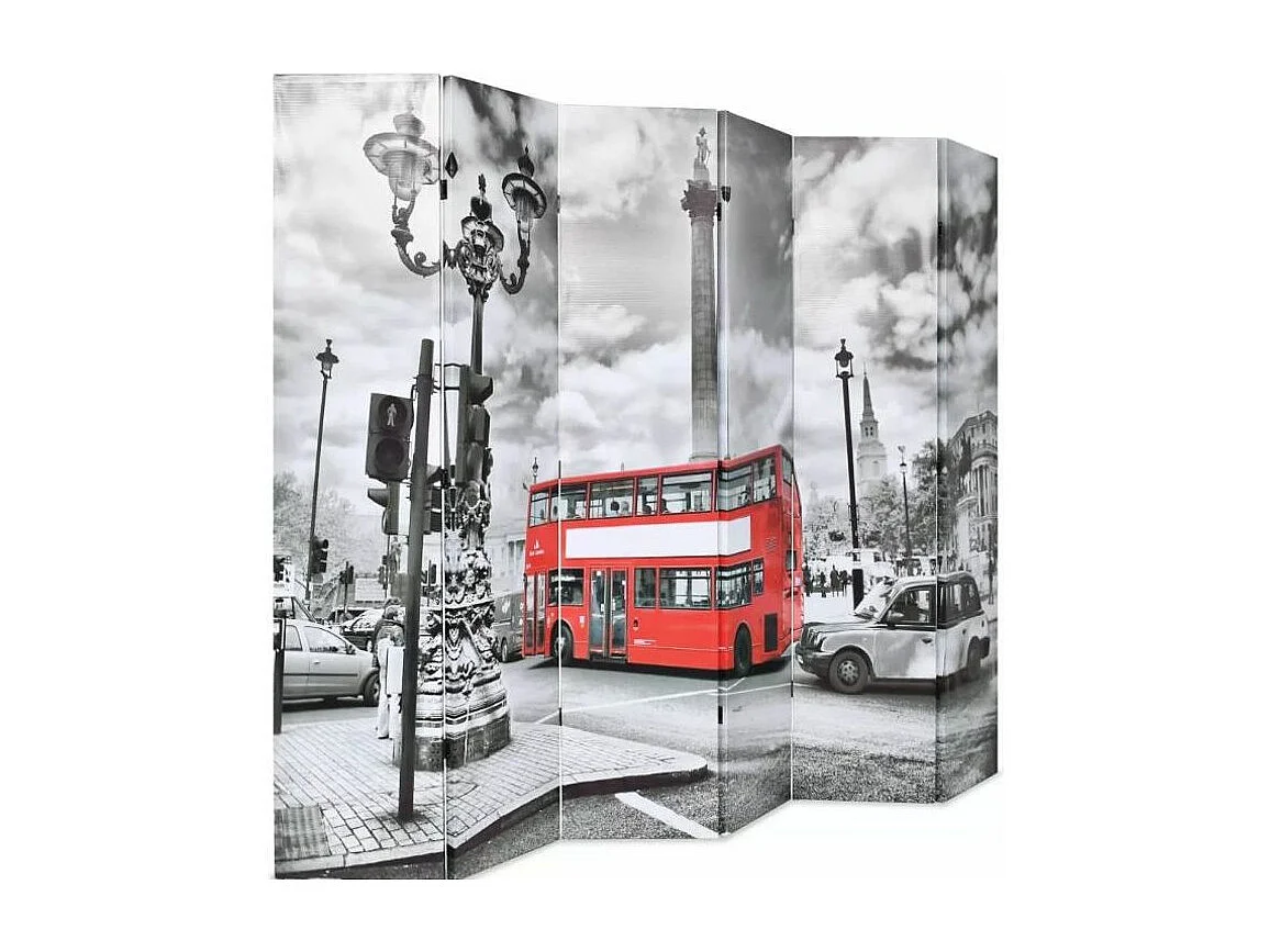 Paravent décoratif imprimé 6 volets bois et tissu K.london