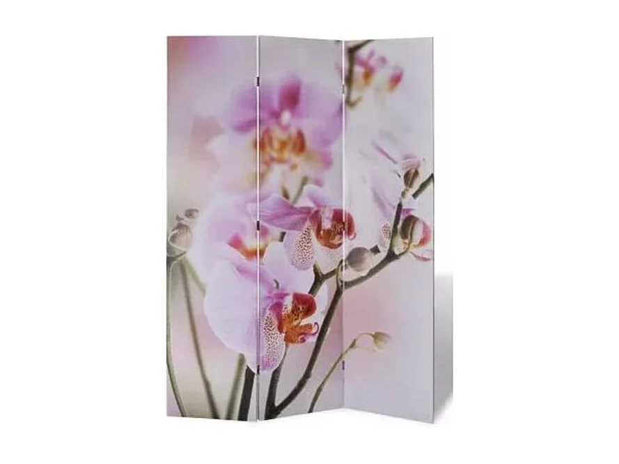 Paravent décoratif imprimé 3 volets bois Flowers