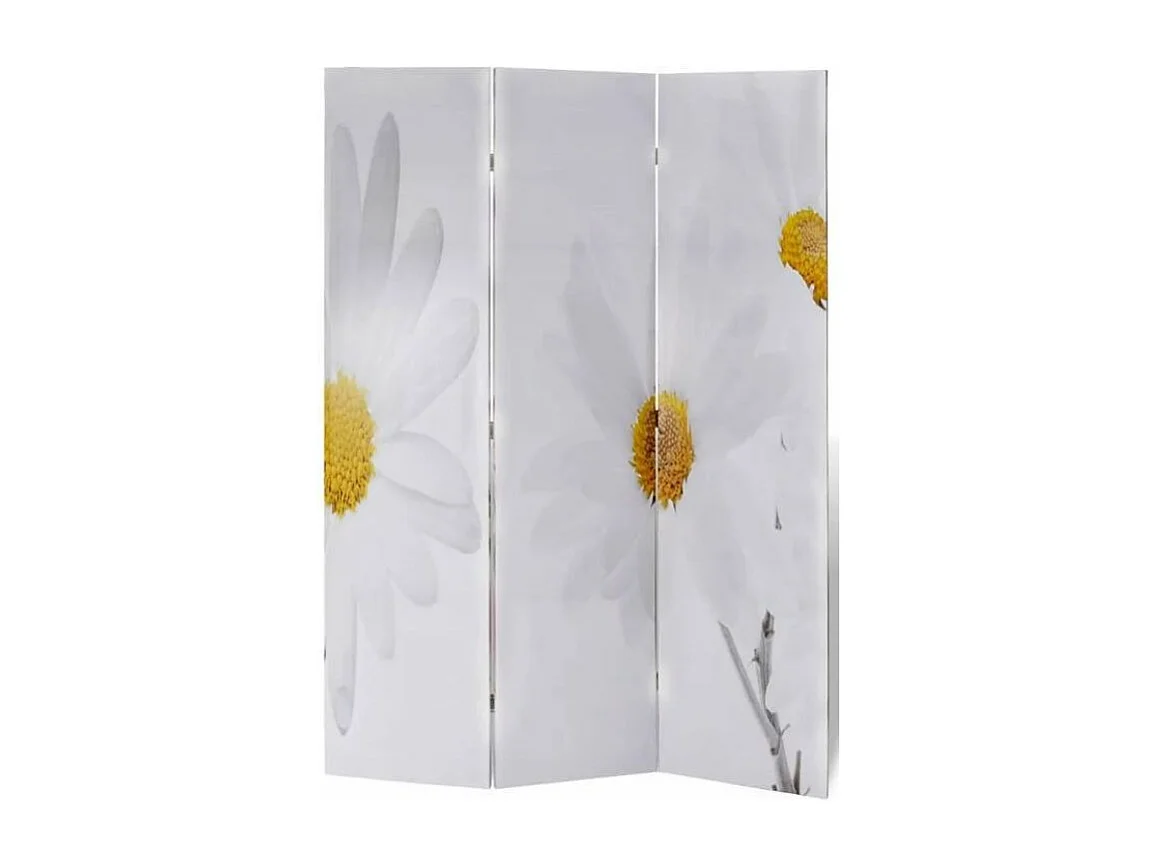 Paravent décoratif imprimé 3 volets bois Flowers