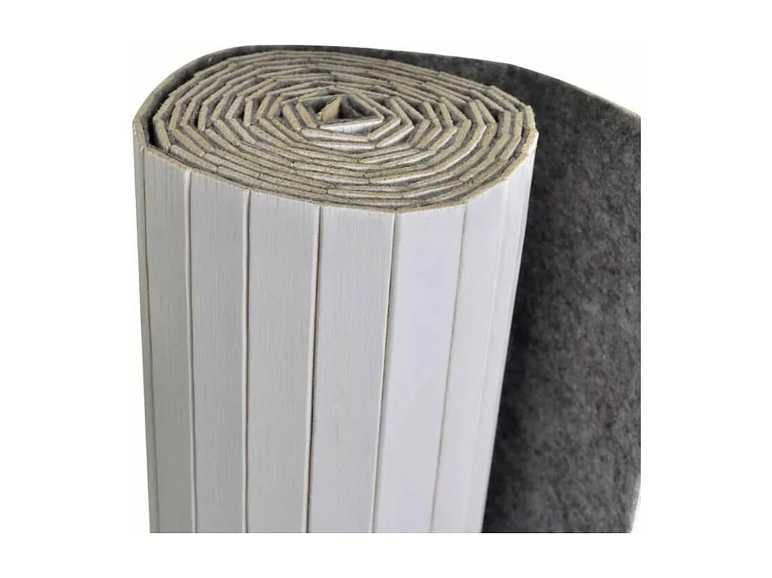 Paravent décoratif avec support non tissé bambou blanc Kyca