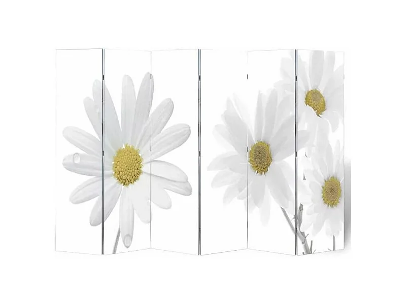 Paravent décoratif imprimé 6 volets bois Flowers