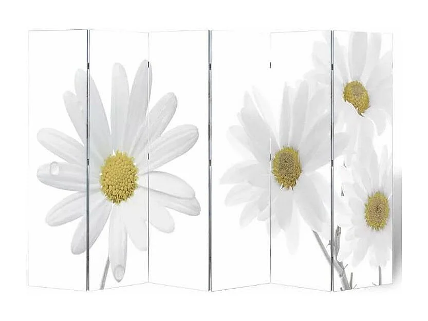 Paravent décoratif imprimé 6 volets bois Flowers