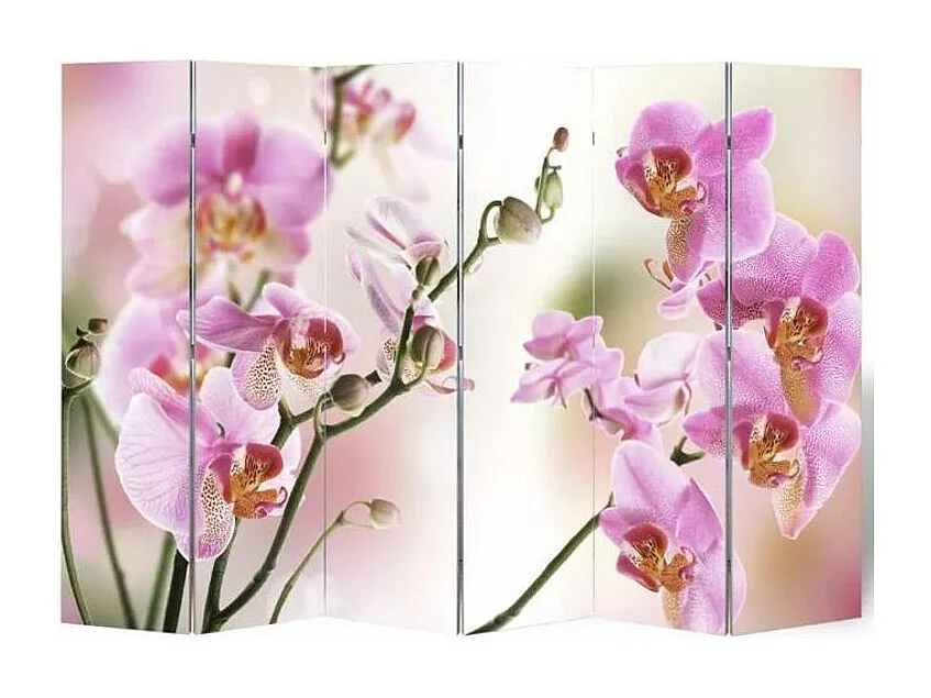 Paravent décoratif imprimé 6 volets bois Flowers